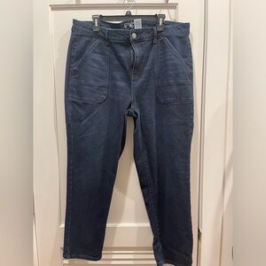 Dark wash straight leg jeans